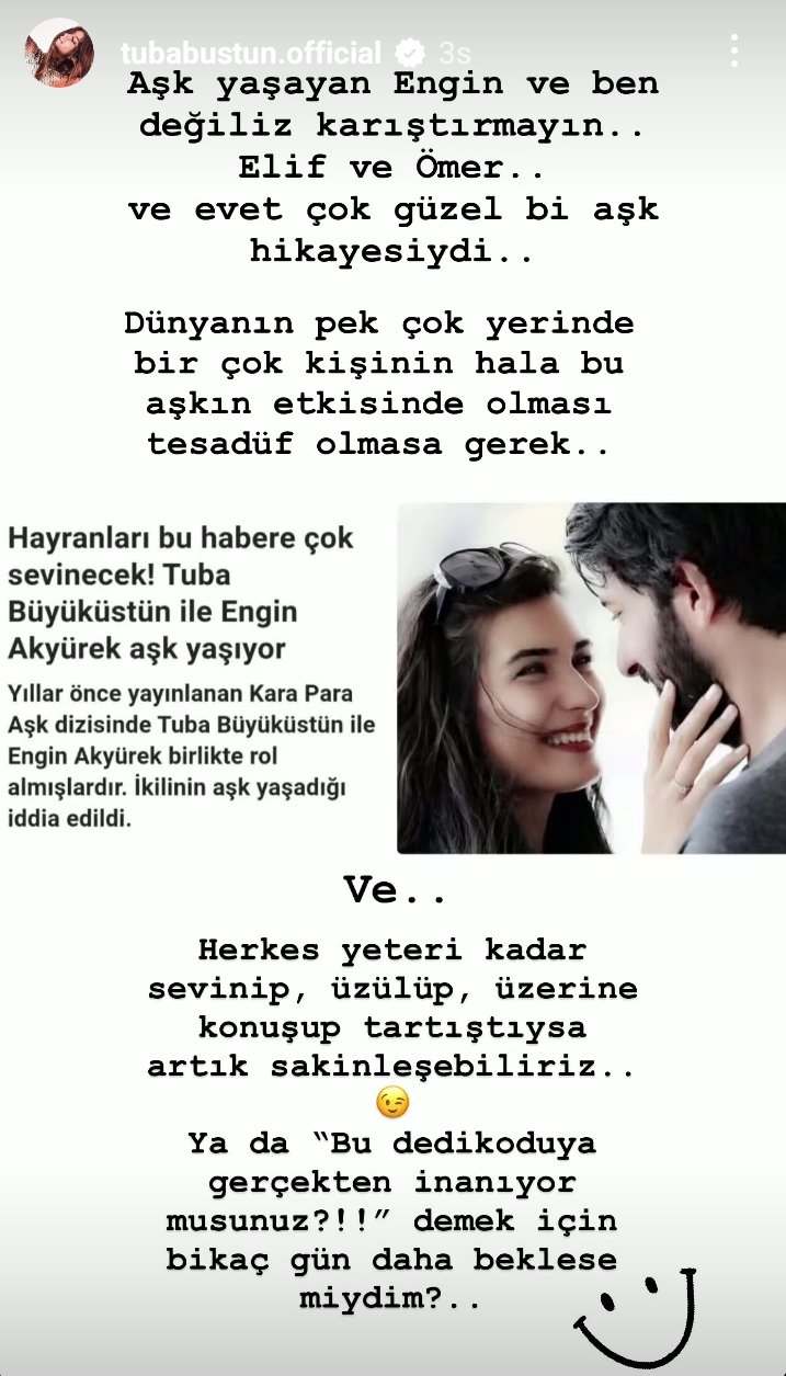 Tuba Büyüküstün'den aşk iddialarına yanıt