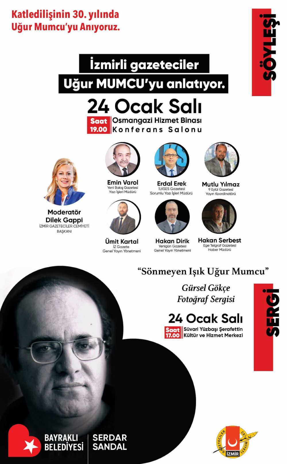 Bayraklı Belediyesi Uğur Mumcu’yu anacak!