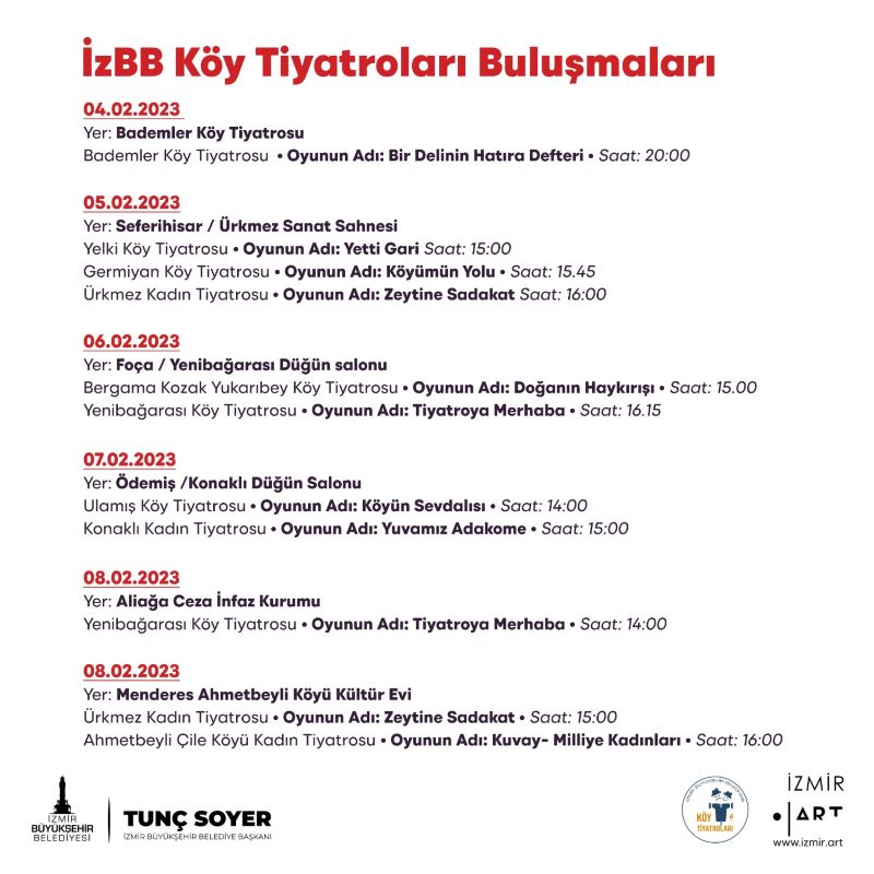 Köy Tiyatroları Buluşmaları 4 Şubat'ta başlıyor