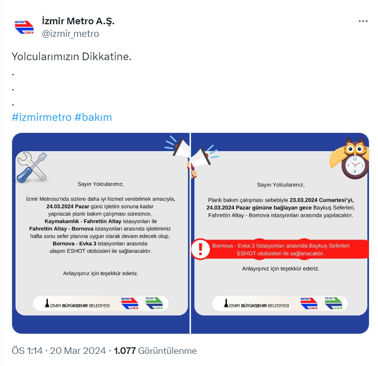 İzmir'de metro kullananlar dikkat: O istasyonlarda çalışmayacak