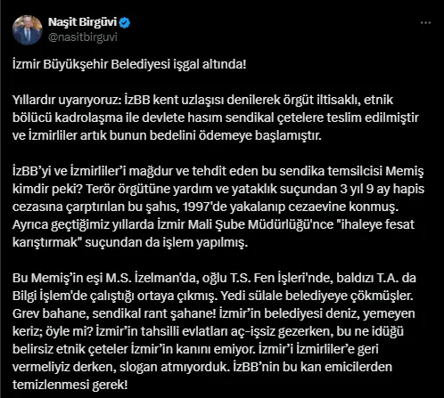 Zafer Partili Naşit Birgüvi, Memiş Sarı'yı hedef aldı: "Yedi sülale belediyeye çökmüşler!"