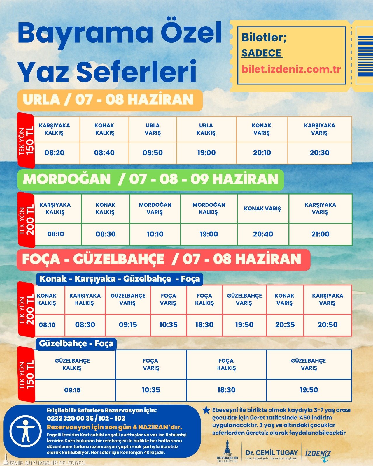 İZDENİZ’in yaz seferleri Kurban Bayramı’nın ikinci günü başlıyor