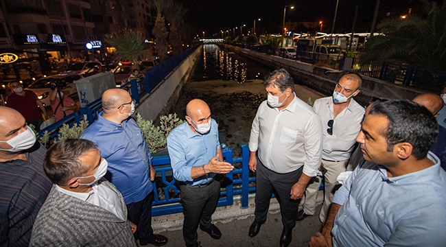 Soyer Bostanlı Ahırkuyu Deresi&#039;ndeki çalışmaları inceledi