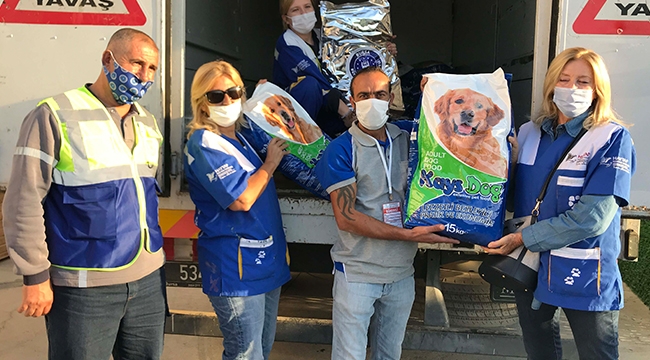 Depremzede can dostlara 1 buçuk ton kuru mama