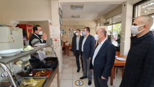 Bergama ilçe protokolünden Koronavirüs denetimi