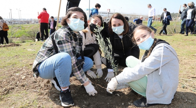 Gaziemirli çocuklar 200 zeytini toprakla buluşturdu