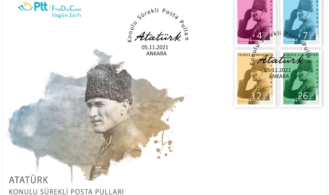 PTT&#039;den Atatürk Konulu Sürekli Posta Pulları