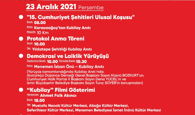 Devrim Şehidi Kubilay İçin Demokrasi Ve Laiklik Yürüyüşü Yapılacak