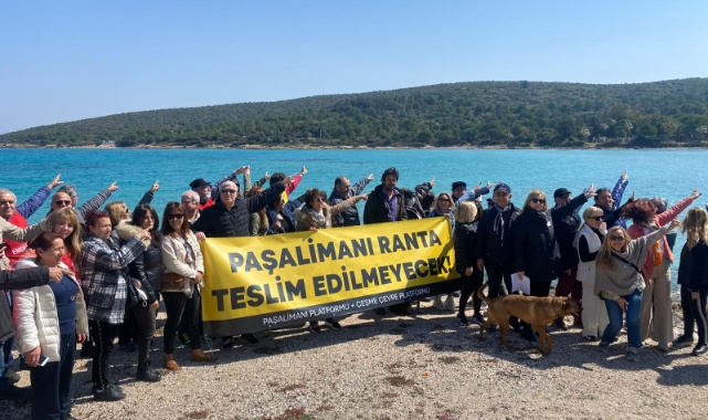 Çeşme Paşalimanı Koyu Betonlaşma Tehlikesi Protesto Edildi
