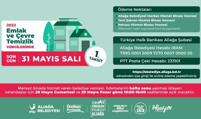 Emlak ve Çevre Temizlik Vergilerinde Son Ödeme 31 Mayıs