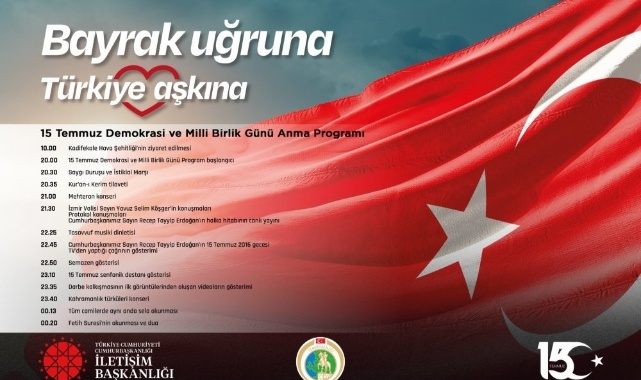 Vali Köşger Paylaştı; İzmir&#039;de 15 Temmuz Programı Belli Oldu