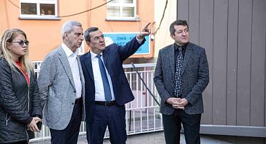 Batur, yanan Necatibey İlkokulu’nda incelemelerde bulundu