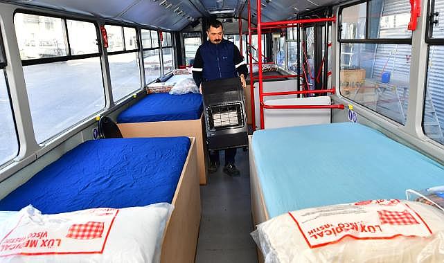 ESHOT otobüsleri barınma aracına dönüştürüldü