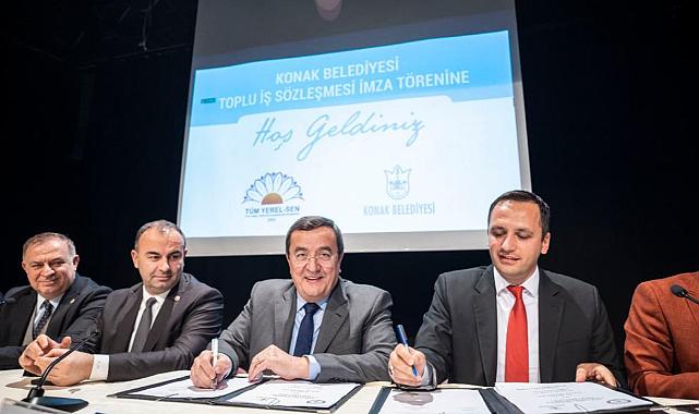 Konak Belediyesi emekçilerine TİS’te çifte imza sevinci