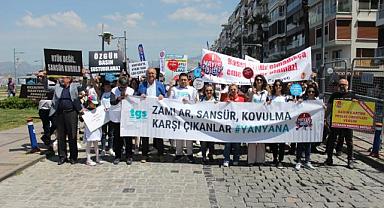 Gazeteciler omuz omuza yürüdü