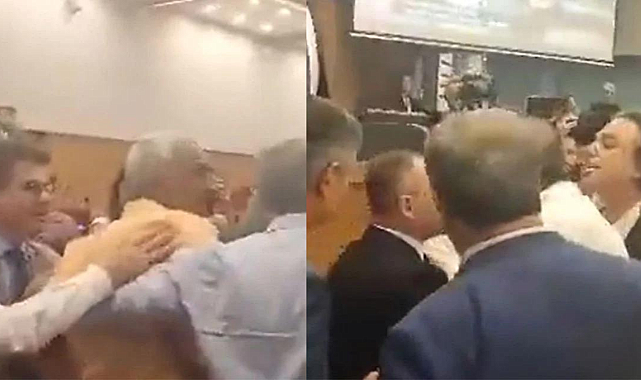 Büyükşehir Meclisi&#039;nde yumruklar havada uçtu!