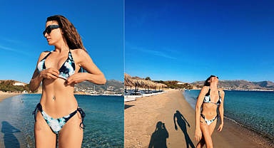 Serenay Sarıkaya'nın bikinisiyle havaya zıplayarak verdiği poza Selin Ciğerci'den yorum gecikmedi