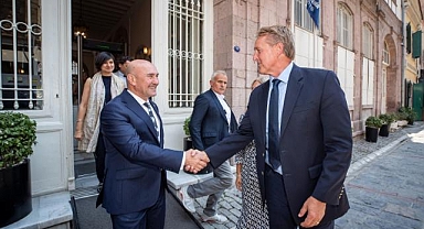 Başkan Soyer ABD Büyükelçisi Jeffry Flake'i ağırladı