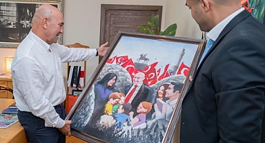 Başkan Soyer'e teşekkür portresi