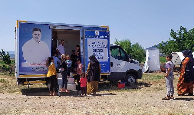 Kınık&#039;ta gezici diş sağlığı aracında tarım işçilerine sağlık taraması