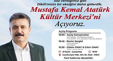 Dikili, 27 Eylül’de Kültür Merkezine Kavuşuyor