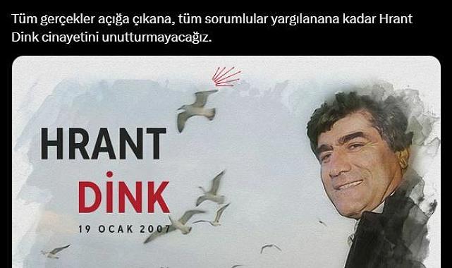 CHP Genel Başkanı Özgür Özel: Tüm sorumlular yargılanana kadar Hrant Dink cinayetini unutturmayacağız