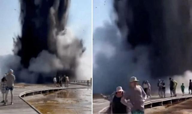 ABD&#039;deki Yellowstone Milli Parkı&#039;nda yeraltı hidrotermal Patlama: Turistler canlarını zor kurtardı