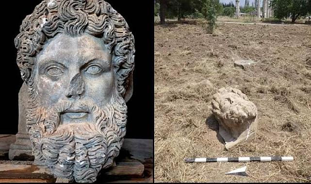 Aphrodisias'ta Zeus'a ait mermer baş bulundu