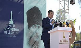 Başkan Tugay İAOSB'de kurulacak itfaiye merkezinin temelini attı