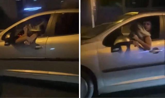 İstanbul'da hayrete düşüren görüntü! Kadın, sürücünün kucağında yolculuk etti