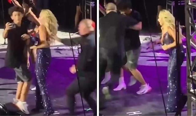Konserde panik! Hadise ile fotoğraf çektirmek isteyen hayranı sahneye koştu
