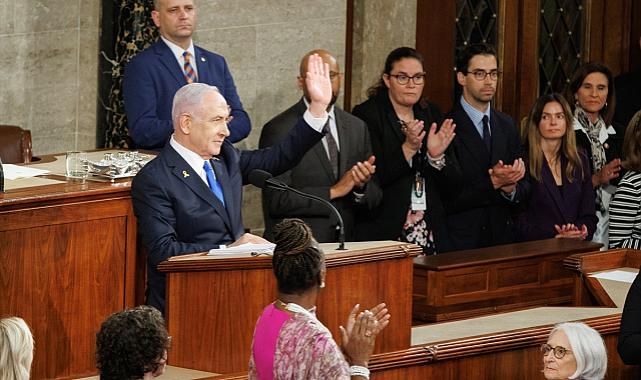 Netanyahu&#039;ya ABD Kongresi&#039;nde alkış tufanı! Skandal görüntülere Türkiye&#039;den tepki