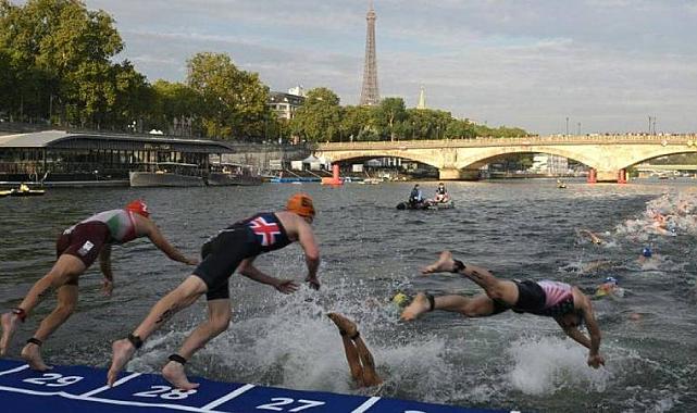 Paris Olimpiyatları&#039;ndaki triatlon yüzme yarışı, Seine Nehri&#039;ndeki kirlilik seviyesi nedeniyle ertelendi