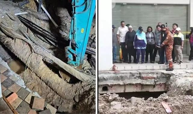 Hintli turist Malezya&#039;da çöken kaldırımdan 8 metrelik çukura düştü, arama çalışmaları sürüyor