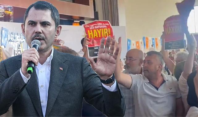 Kurum&#039;un konuşması protestolarla kesildi! Kandıra köylüleri &quot;Çöp tesisi istemiyoruz&quot; sloganları attı