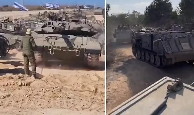 İsrail ordusu, Lübnan sınırına çok sayıda tank ve zırhlı araç sevk etti