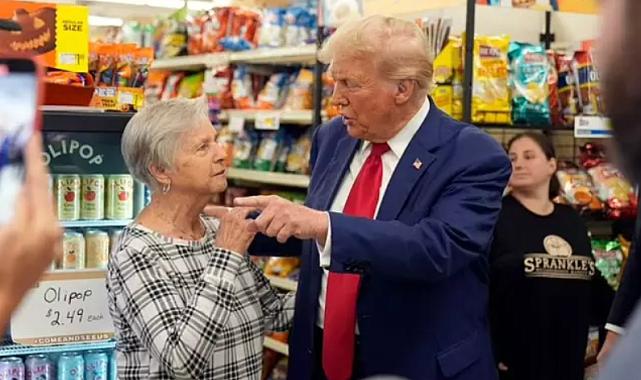 Trump, gittiği markette 100 dolar verdiği kadından oy istedi
