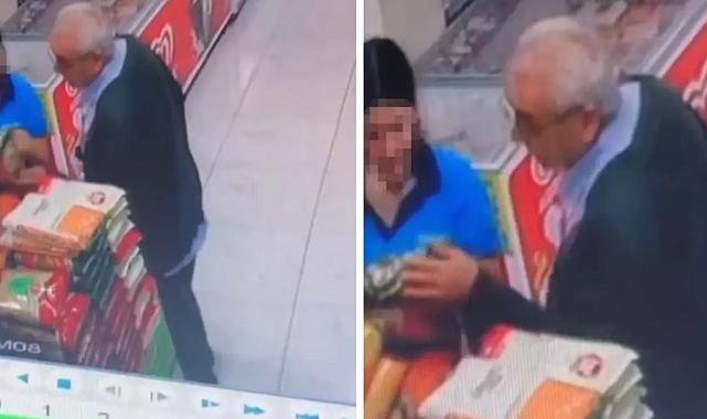 Zincir markette torunu yaşındaki kızı taciz etti! O anlar kamerada