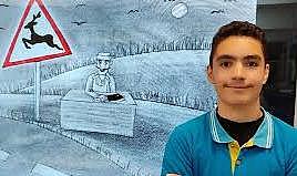 Sinop&#039;ta Ortaokul Öğrencisinin Çizdiği Karikatür, &quot;Dünya Birinciliği&quot; Ödülü Aldı