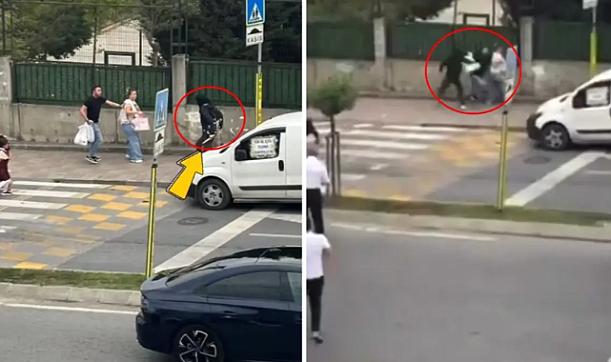 Sokak ortasında dehşet anları! Maskeli saldırgan önüne geleni bıçakladı