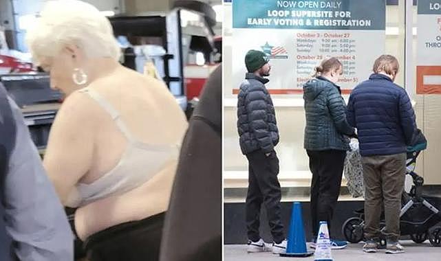 ABD&#039;de Trump destekçisi kadından görülmemiş protesto: Sütyenle oy kullandı