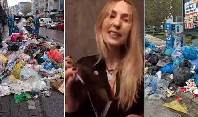 Buca Belediyesi&#039;ndeki grev ilçeyi çöple kaplarken başkan yardımcısı canlı yayında fal baktı