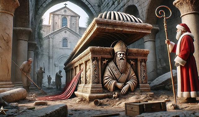 Arkeologlar heyecanlı, Türkiye&#039;de yeni bulunan gizemli lahit her şeyi değiştirebilir: Noel Baba’nın mezarı mı bulundu?