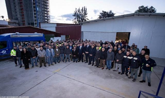 Başkan Tugay şantiye işçileriyle yeni yıl kahvaltısında buluştu