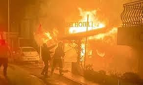 Bodrum&#039;da otel alev alev yandı