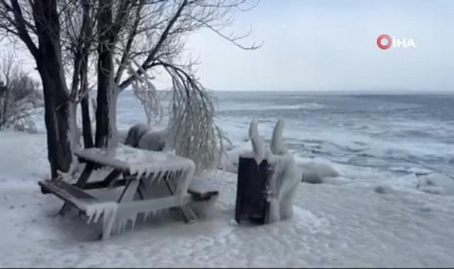 Çıldır Gölü Kutupları aratmadı: Hava sıcaklığı -20&#039;ye düştü