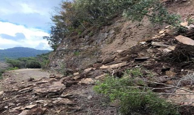 Davutlar-Manastır yolunda heyelan