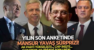 Yılın son araştırmasında Mansur Yavaş sürprizi! AK Parti yükselişte, CHP inişte, kararsızlar zirveyi zorluyor