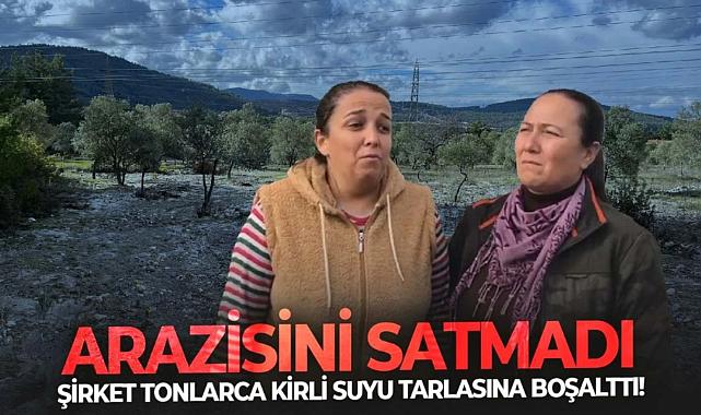 Arazisini satmadı, şirket tonlarca kirli suyu tarlasına boşalttı!