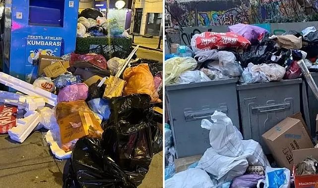 Beşiktaş Belediyesi&#039;nde işçiler grev kararı aldı, sokaklar çöp dağlarına döndü